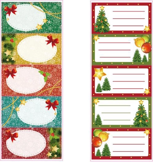 Etiquetas navideñas para regalos TORO – adhesivos, mezcla de motivos, 5 uds.