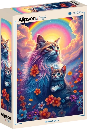 Puzzle Alipson gatos arcoíris 1000 piezas
