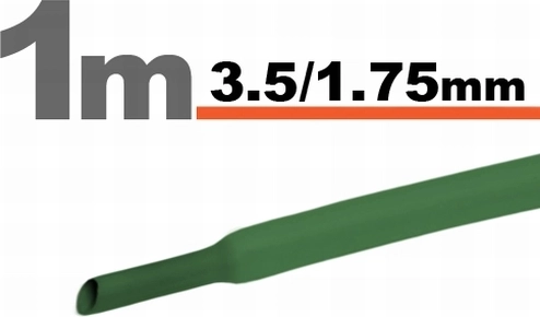Tubo termorretráctil verde 3,5 / 1,75 mm