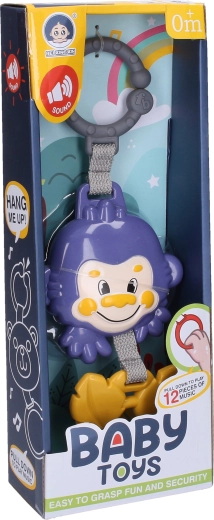 Monito musical para colgar 29 cm - 1 unidad
