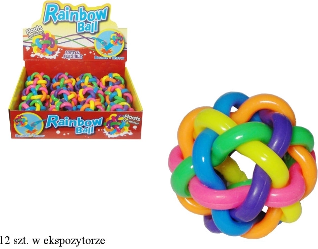 Pelota de goma multicolor trenzada, flotante