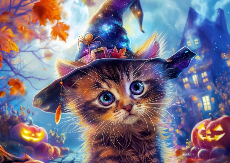 Enjoy puzzle Pequeña gatita brujita 1000 piezas