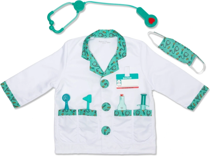 Disfraz infantil de médico Melissa & Doug con accesorios (8 piezas)