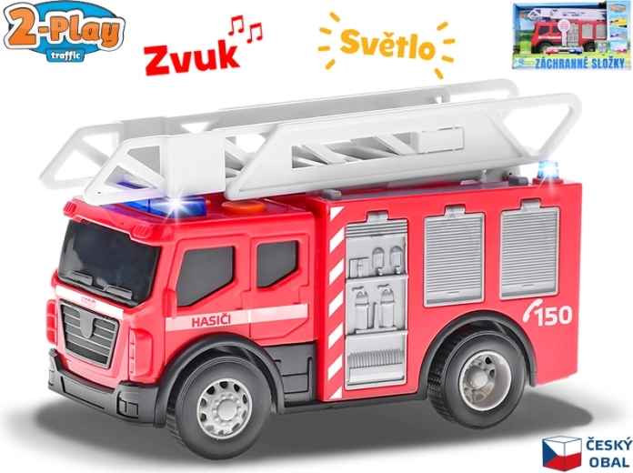 2-Play camión de bomberos – vehículo de emergencia con luces y sonidos 14 cm