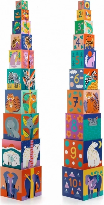 Torre apilable con animales salvajes DJECO