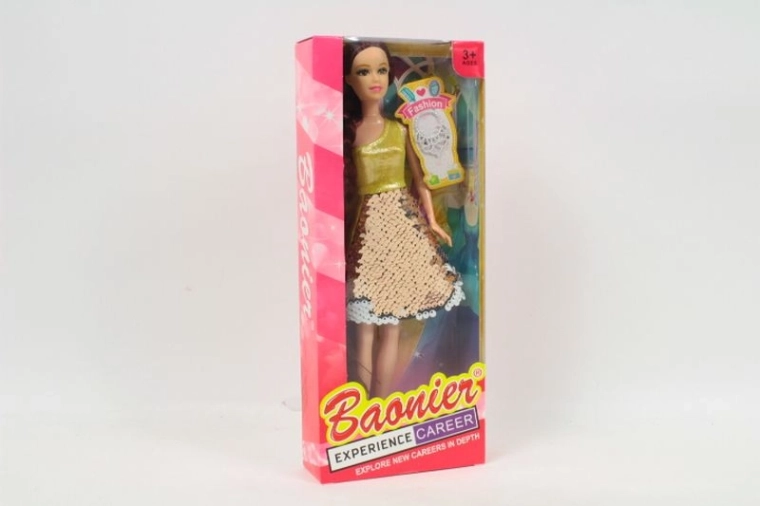 Muñeca con vestido disco con lentejuelas