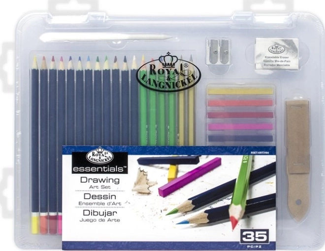 ROYAL & LANGNICKEL set de dibujo en caja de plástico, 35 piezas