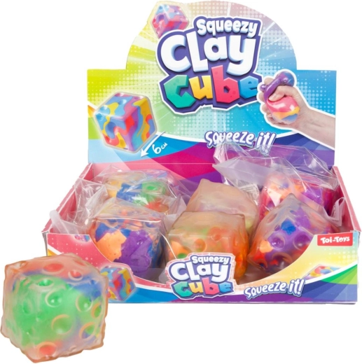 Cubo antiestrés para apretar 6 cm, surtido de colores