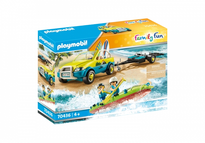 PLAYMOBIL FAMILY FUN coche de playa con remolque para barco