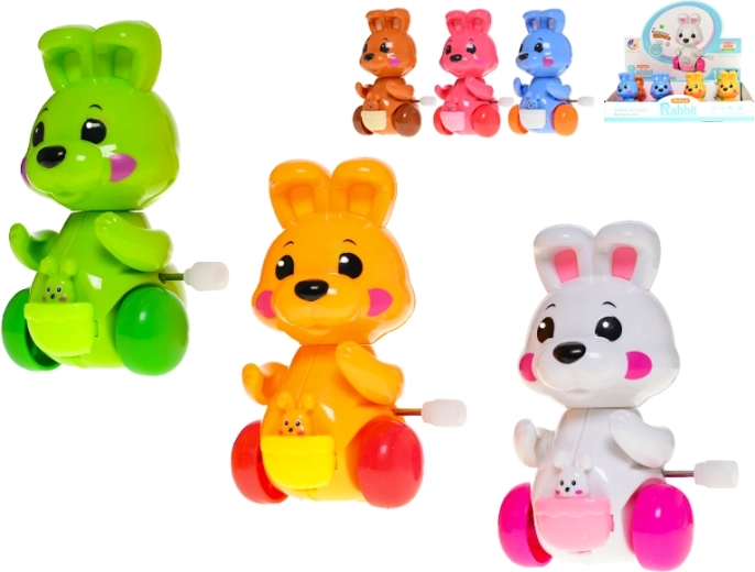 Adorable conejito de cuerda de 9 cm – juguete de plástico de cuerda para niños