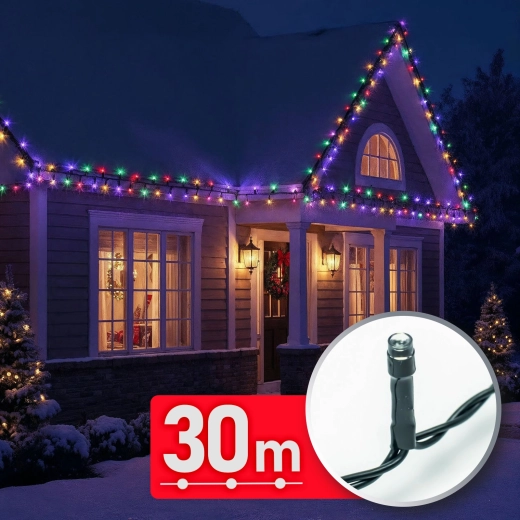 Cadena de luces LED multicolor de 30 m, 600 LED