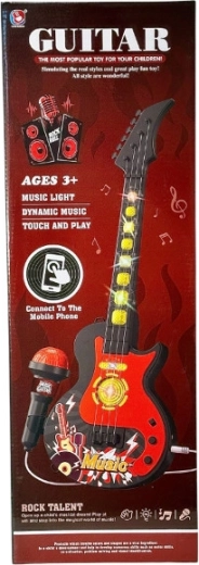 Guitarra infantil interactiva con micrófono, luces y sonido