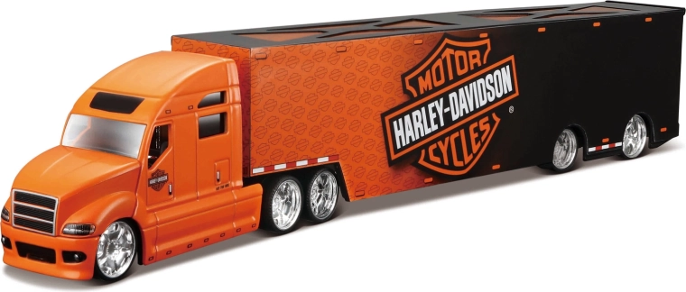 Maisto Harley-Davidson hauler negro-naranja 1:64