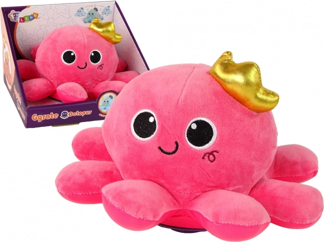 Peluche rosa de pulpo con luces y sonidos