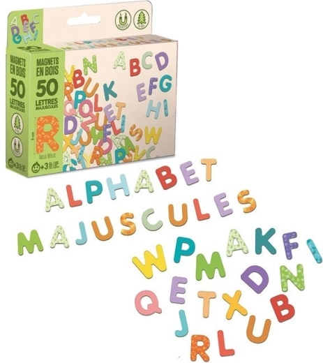 Jeujura letras grandes magnéticas de madera 50 uds.