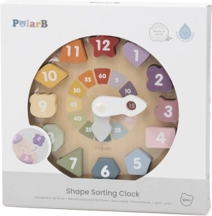 Encajable de madera: reloj para aprender la hora