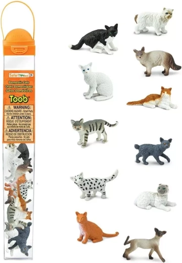 Safari Ltd. Toobs tubo – gatos domésticos (12 figuras)