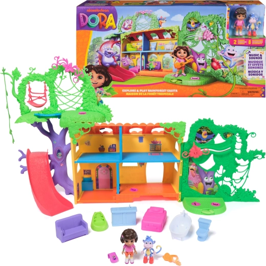 Dora la Exploradora Casa en la jungla con sonidos y figuras