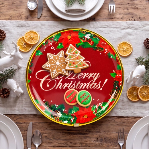 Plato de plástico navideño Merry Christmas, 22 cm