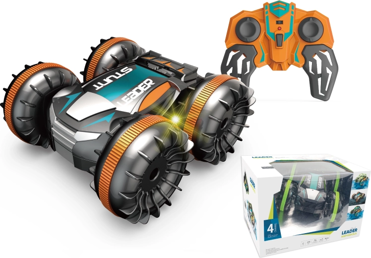 Coche anfibio teledirigido a escala 1:18, naranja