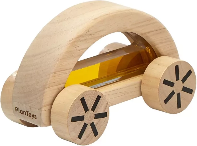 PlanToys cochecito de madera con agua amarillo - 1 pieza