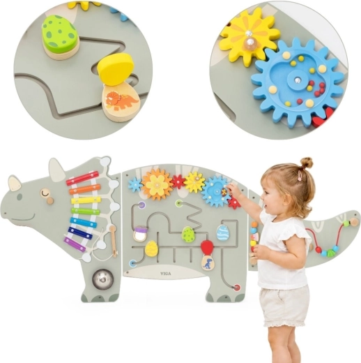 VIGA panel de actividades de pared triceratops 18m+