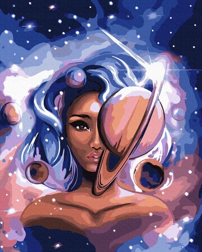 Norimpex pintura por números Mujer en el espacio 40 × 50 cm