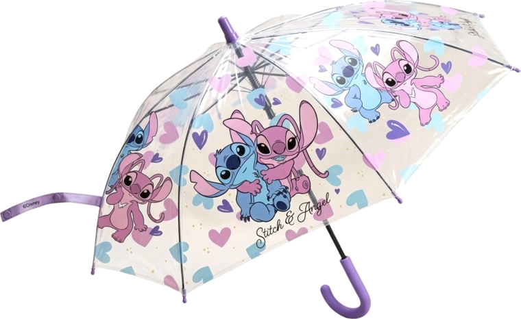 Paraguas infantil transparente Disney Lilo y Stitch – Stitch y Angel