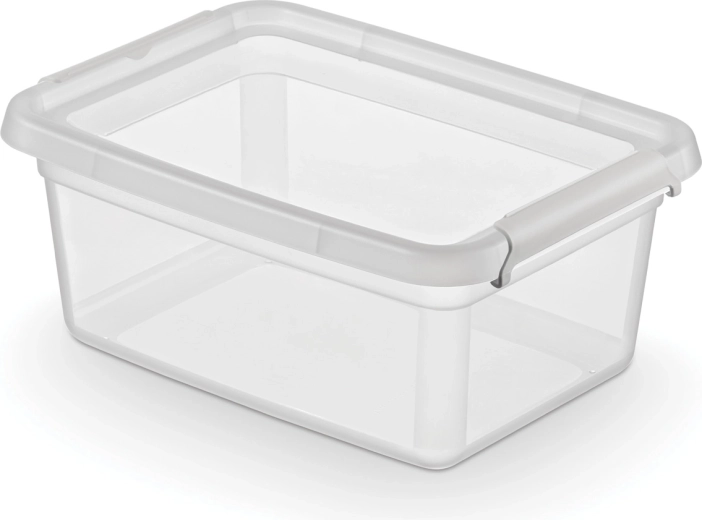 Basestore caja de almacenamiento con tapa y clips 4,5 l