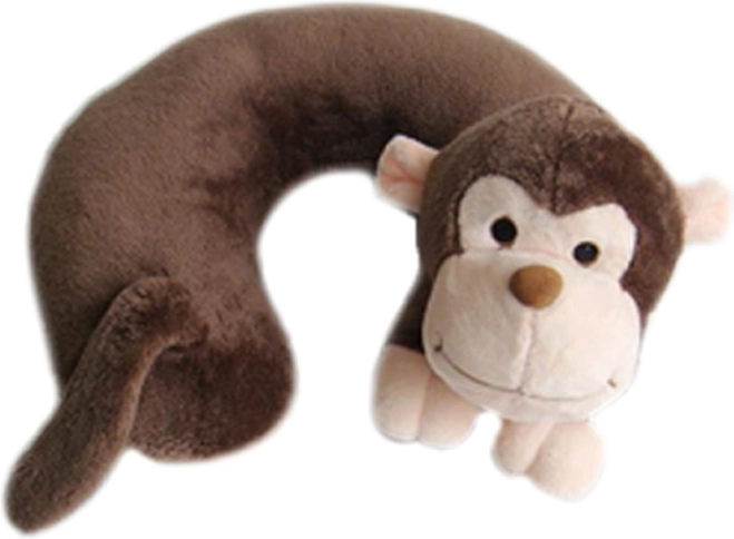 Almohada de viaje de felpa con forma de mono