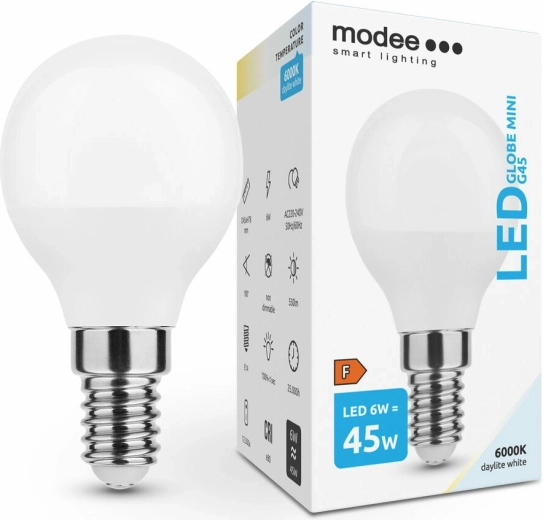 Bombilla LED Modee Lighting Globe Mini G45 6 W E14 blanco frío
