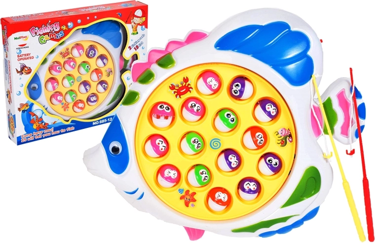 Pesca de pececitos – estanque giratorio con 2 cañas y 15 peces