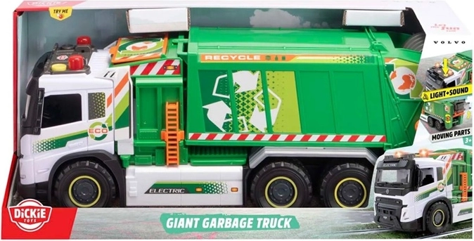 Camión de basura gigante Dickie Toys con luces y sonidos, 55 cm