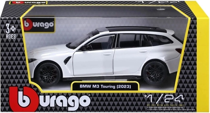 Modelo Bburago BMW M3 Touring 2023 blanco a escala 1:24