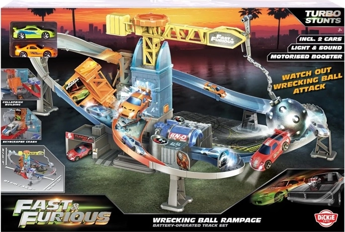 Pista de carreras Fast & Furious con 2 coches