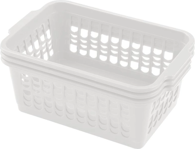 Cestas de plástico HEIDRUN 30 × 19,5 × 13 cm, set de 3 uds., mix de colores