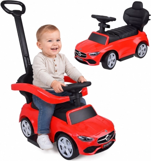 Correpasillos infantil Mercedes y cochecito empujable 2 en 1 rojo