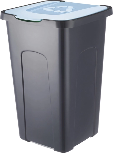 Cubo para residuos clasificados 50 l negro/azul pastel