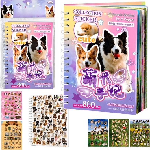 Álbum de pegatinas de perros – 800 pegatinas (brillantes y mate)
