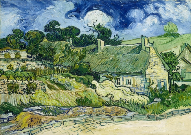 Disfruta del puzzle Vincent van Gogh: Cabañas de paja en Cordeville, 1000 piezas