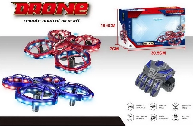 Mini dron R/C con dos ruedas y luz LED