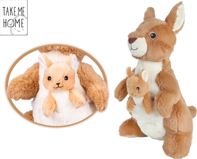 Canguro de peluche con cría 32 cm – colección Take Me Home
