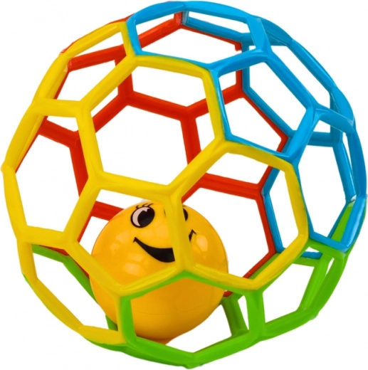 Pelota de goma con sonajero para bebés, colorida