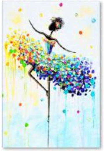 Pintura con diamantes: bailarina a color 30 × 40 cm