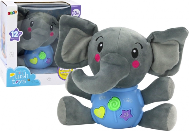 Elefante de peluche interactivo azul 19 cm