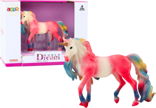 Figura coleccionable de unicornio rosa grande 11 cm