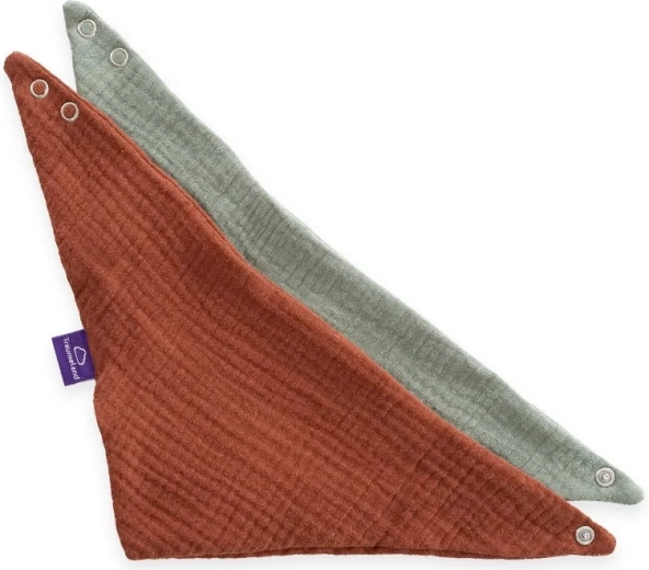 Träumeland bandana babero terracota y verde salvia - 2 uds