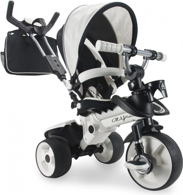 Triciclo infantil evolutivo a pedales con barra de empuje City Max