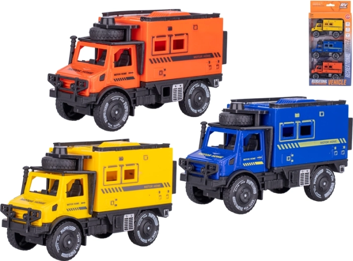 Set de tres cochecitos off-road con mecanismo de inercia de 11,5 cm