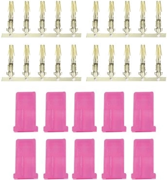 Conectores JAMARA AMP hembra con pin dorado, rosas - 10 uds